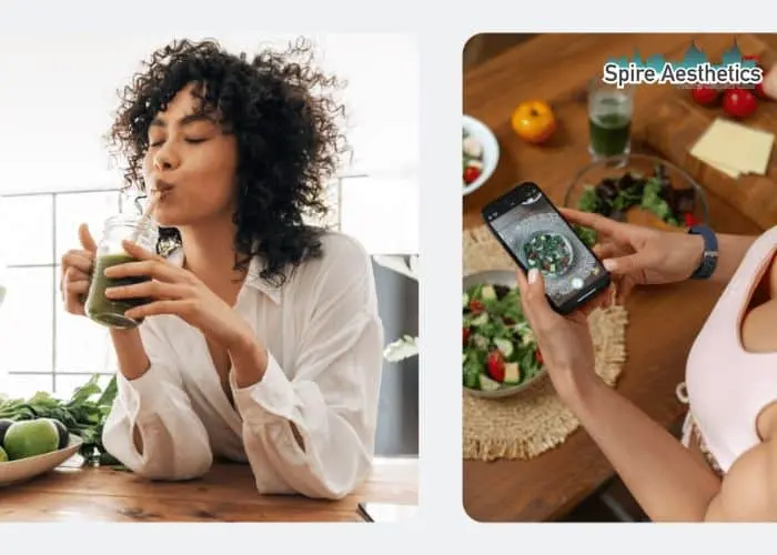 Image of woman looking into her diet and fat freezing Southam to improve her health